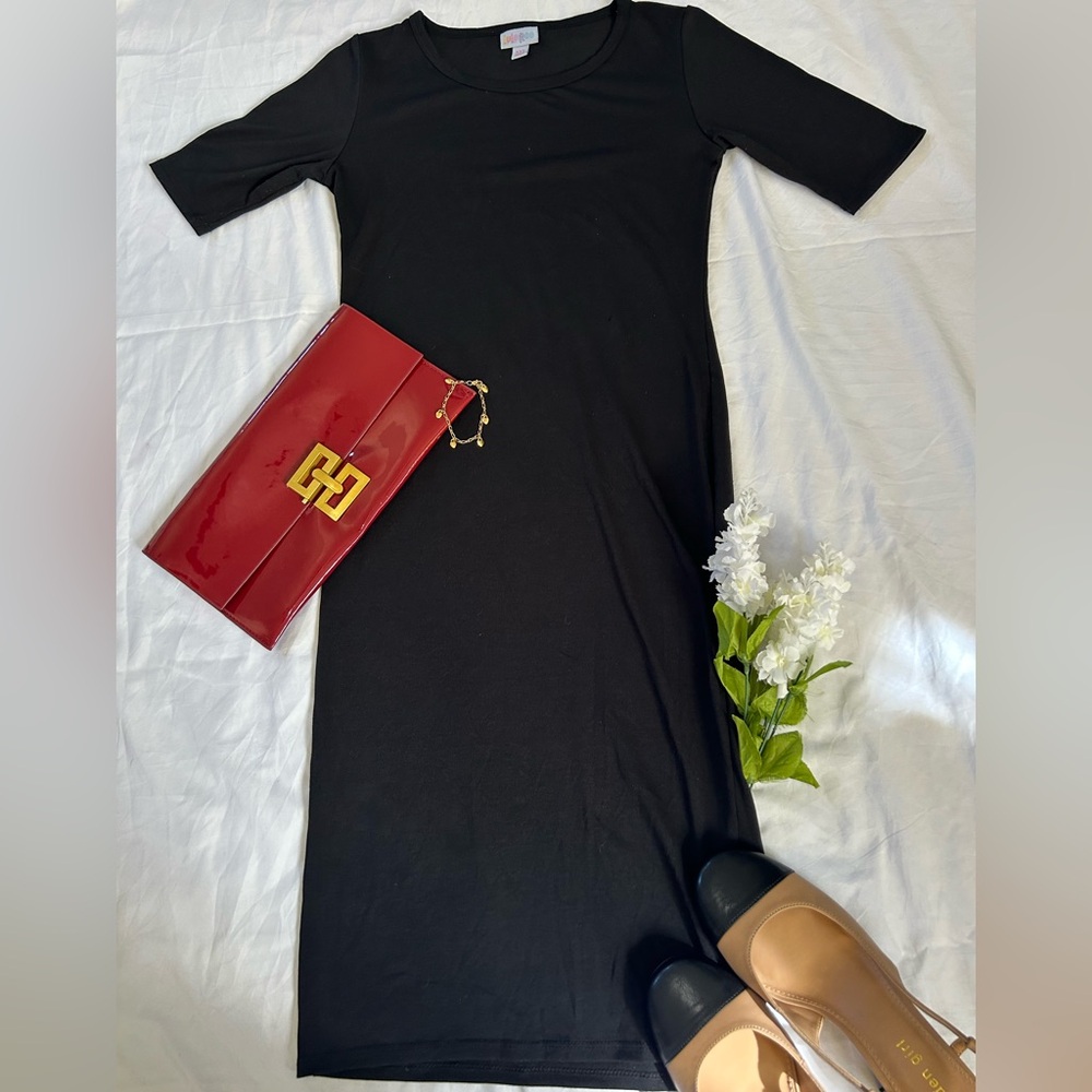 LulaRoe Girls All Black Form Fitting Dress
